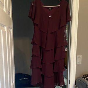 Elegant Burgundy High-Low Dress